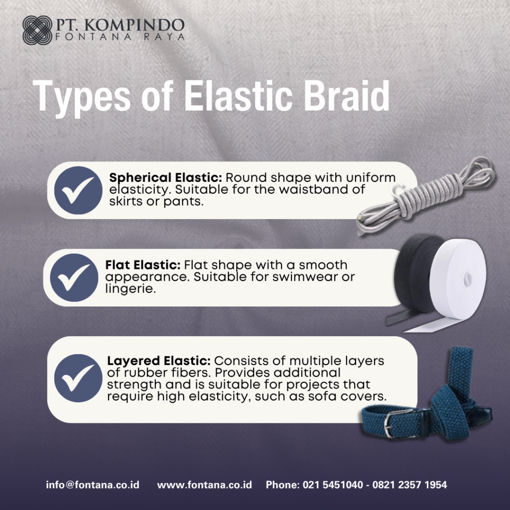 types of elastic braid